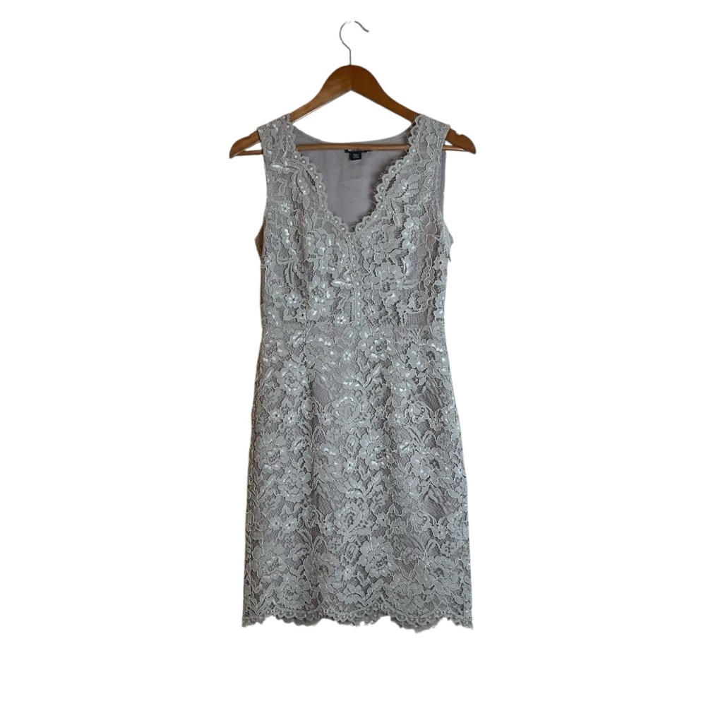 DKNY beige sleeveless‎ lace dress. Size 2